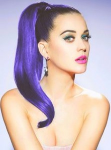 katy perry blue ponytail hairstyle