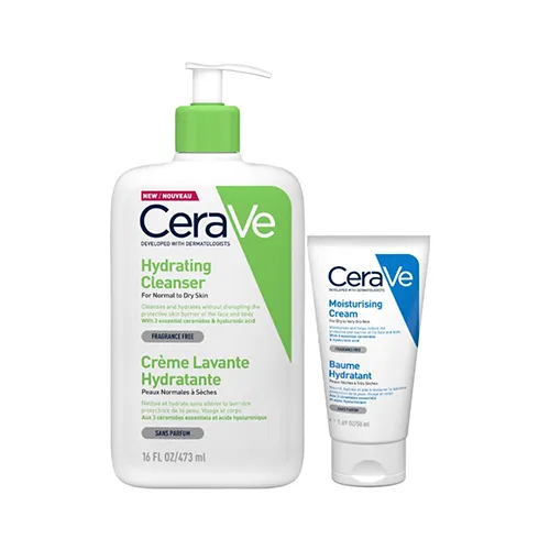 CeraVe Hydrating Cleanser+Free Moist Cream Bundle