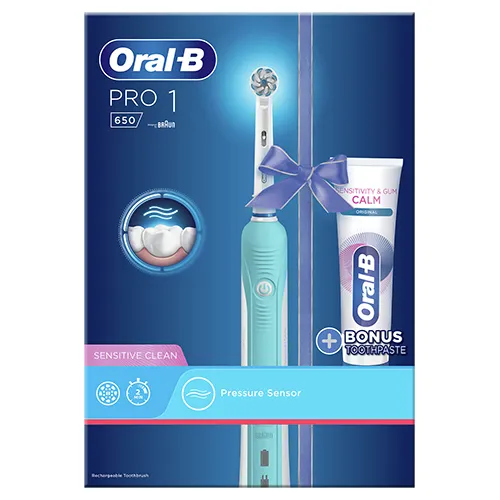 Braun Oral B Pro 1 650 Blue Electric Toothbrush