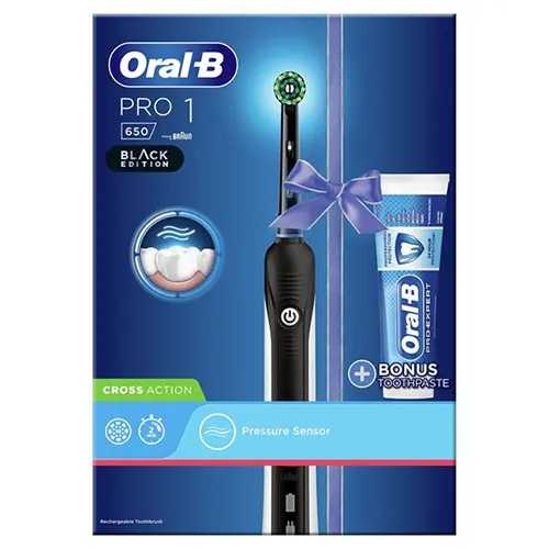 Braun Oral B Pro 650 Black Crossaction Electric Toothbrush
